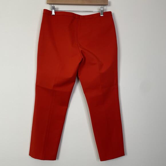 Theory Classic Skinny Pants Fire Opal Red Orange Stretch 8 Work Casual Career - Picture 3 of 10